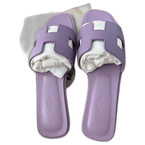 purple hermes oran sandals|Hermes oran sandals with heels.